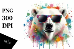 Quirky Colorful Artistic Polar Bear Clipart Product Image 1