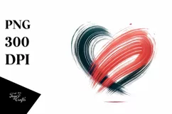 colorful Paintbrush Heart, PNG Product Image 1