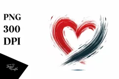 colorful Paintbrush Heart, PNG Product Image 1