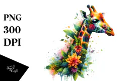 Vibrant Watercolor Giraffe, 20 oz Tumbler Product Image 1