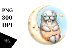 Vibrant Baby Walrus Sleeping | Clipart Product Image 1