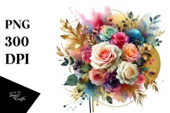 Colorful Abstract Bouquet with Gold Foil Product Image 1