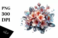Abstract Shiny Rhododendron Made of Shiny Material | Clipart Product Image 3