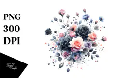 Colorful Orange Roses on White PNG Product Image 1