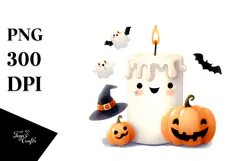 Simple Haloween Clipart with Candle PNG Product Image 1