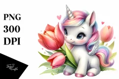 Baby Unicorn Tulip Clipart Product Image 1