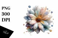 Abstract Glossy Pastel Daisy made of PNG Product Image 1