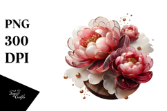 Abstract Peonies PNG Product Image 1