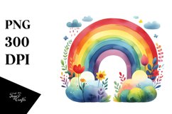 Colorful Simple Watercolor Ranbow | Sublimation Clipart Product Image 3