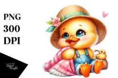 Cuddling Blanket Baby Duck PNG Product Image 1