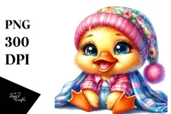 Cuddling Blanket Baby Duck PNG Product Image 1
