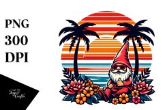 Retro Tropical Gnome Sunset | Sublimation | Clipart Product Image 3