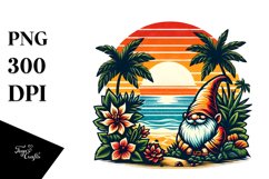 Retro Tropical Gnome Sunset | Sublimation | Clipart Product Image 3