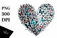 Butterflies Heart PNG Product Image 1
