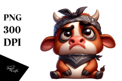 Cartoony Cow with Bandana PNG Product Image 1