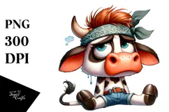 Cute Cow Bandana, Balanced PNG Product Image 1