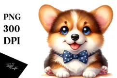 Cute Happy Pembroke Welsh Corgi PNG Product Image 1