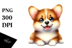 Cute Happy Pembroke Welsh Corgi PNG Product Image 1