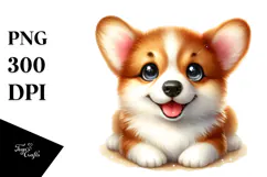 Cute Happy Pembroke Welsh Corgi PNG Product Image 1