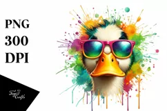 Quirky Colorful Duck Sunglasses Painting Product Image 3
