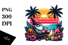 Retro Tropical Gnome Sunset, 20 oz Tumbler Product Image 1