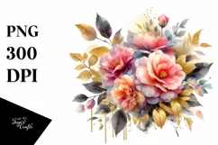 Colorful Abstract Bouquet with Camellia | Sublimation Product Image 1