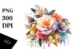 Vibrant Abstract Bouquet with Camellia | Sublimation Clipart Product Image 3