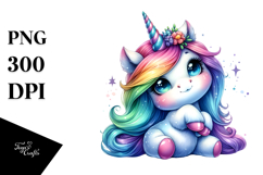 Vibrant Baby Unicorn PNG Product Image 1