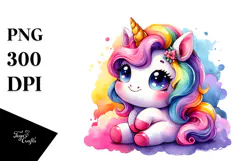 Vibrant Baby Unicorn PNG Product Image 1