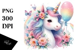 Colorful Baby Unicorn with Spring Petals | Sublimation | Product Image 1