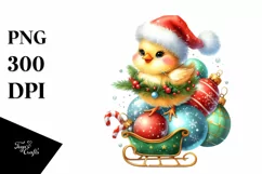 Whimsical Chicken Christmas Ornaments PNG Product Image 1