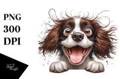 Cute Crazy Watercolor English Springer Spaniel Clipart Product Image 1