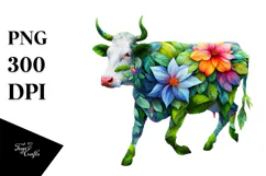 Abstract Vibrant Watercolor Cow, 20 oz Tumbler Product Image 1