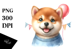 Watercolor Baby Shiba Inu PNG Product Image 1