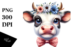 Expressive Graceful Cow PNG Product Image 1