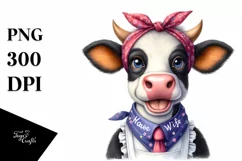 Cow Smiling Cow Portrait | Sublimation | Clipart Product Image 1