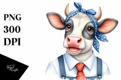 Cow Smiling Cow Portrait | Sublimation | Clipart Product Image 3