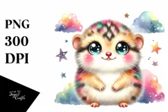Colorful Baby Lemming with Stars and Clouds | Clipart Product Image 3
