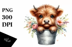 Cute Baby Highland Cow with Big Eyes Product Image 1