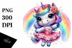 Colorful Baby Unicorn with Mambo Dancer Dress JPEG Product Image 3