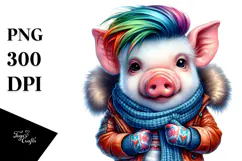 Agressive Baby Pig for Winter PNG Product Image 1