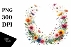 Watercolor Wild Flowers | Sublimation | Clipart Product Image 1