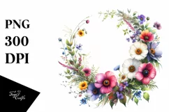 Watercolor Wild Flowers | Sublimation | Clipart Product Image 3