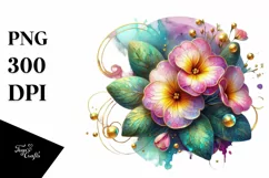 Watercolor Luxury Flower Splash Clipart Product Image 1