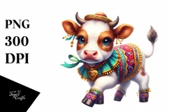Baby Cow Cajun Two-Step Dancer's Outfit PNG Product Image 3