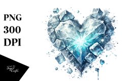 Icy Heart of Ice, Watercolor PNG Product Image 1