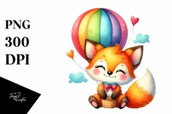 Watercolor Baby Fox | Sublimation | Clipart Product Image 1