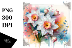 Colorful Diamond Narcissus PNG Product Image 1
