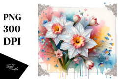 Colorful Diamond Narcissus PNG Product Image 1