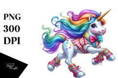 Vibrant Drawing Cute Unicorn PNG Product Image 1
